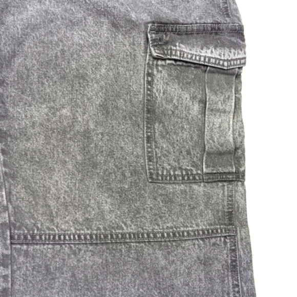 Divided HM Cargo Y2K Baggy W 10 Fit 32x29 Mid Rise Mid Grey Zip Button 6 Pockets - Picture 6 of 15